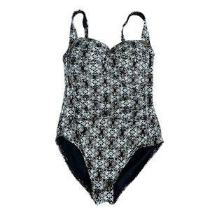 New Niptuck Swim Women’s Gold Black One Piece Bathing Suit Size 6 BNWT